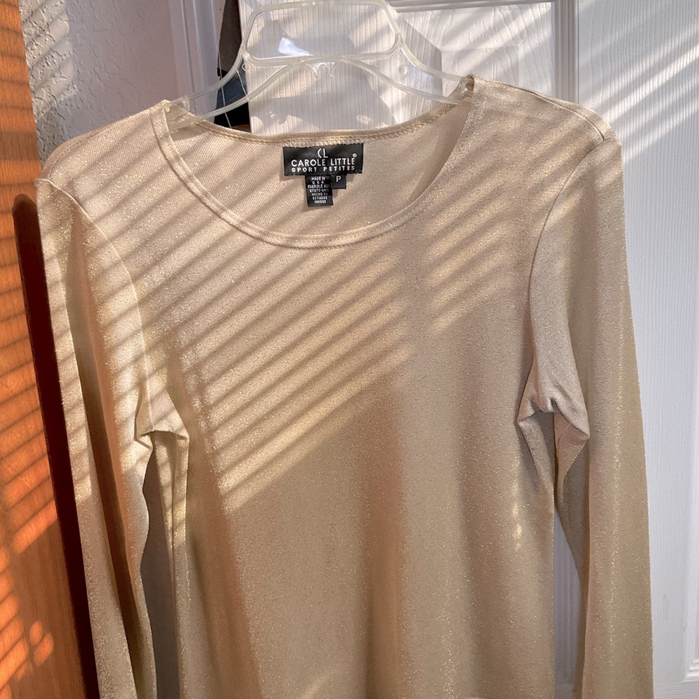 Gold Mettalic Long Sleeved Sweater